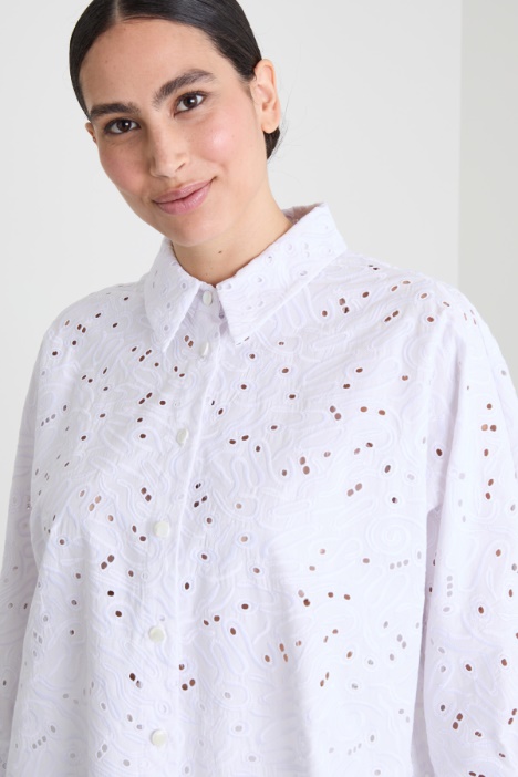 Camicia in popeline sangallo