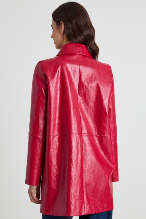 Giacca lunga in similpelle