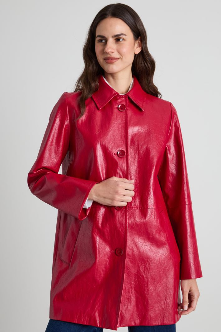 Long faux leather jacket Intrend