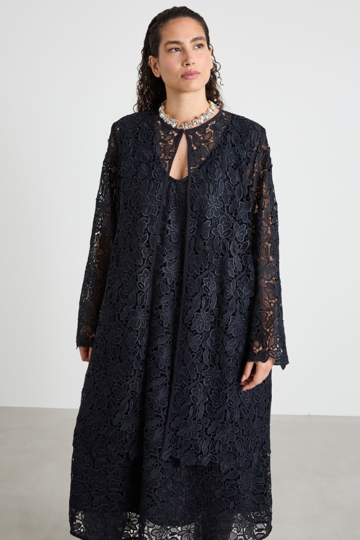 Lamé lace duster Intrend