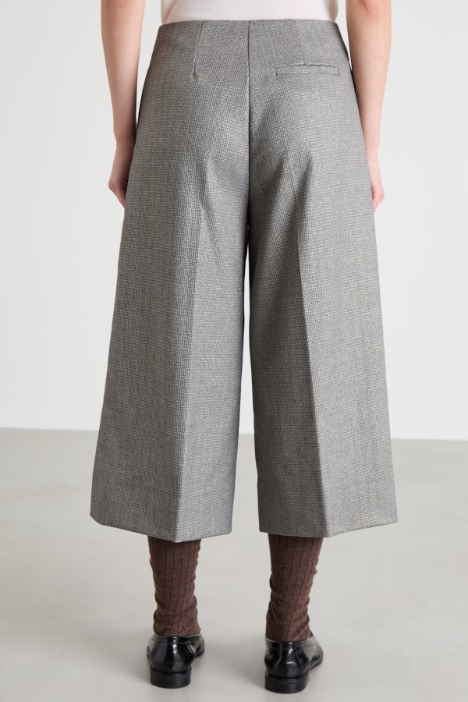 Pantaloni cropped lamè