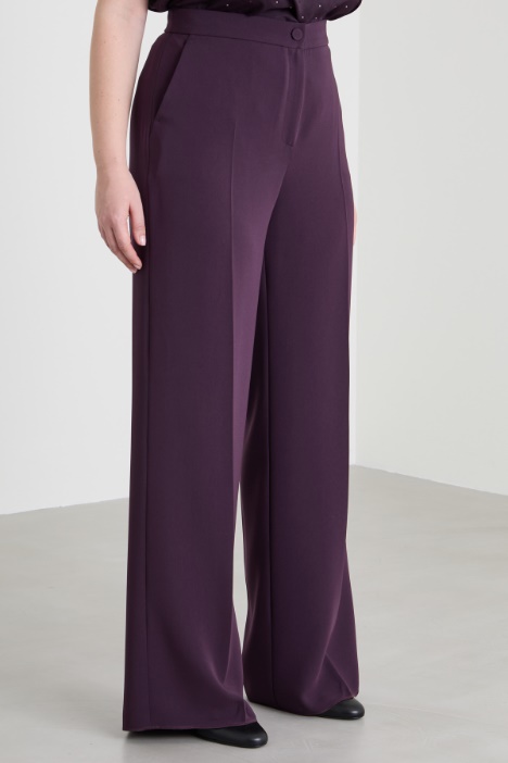 Pantaloni a palazzo in cady