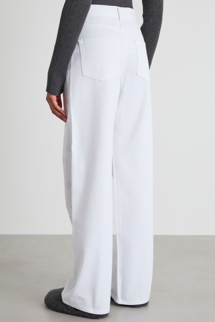 Pantaloni in bull con strass Intrend - 3