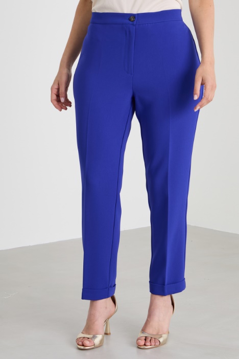 Pantaloni slim in cady