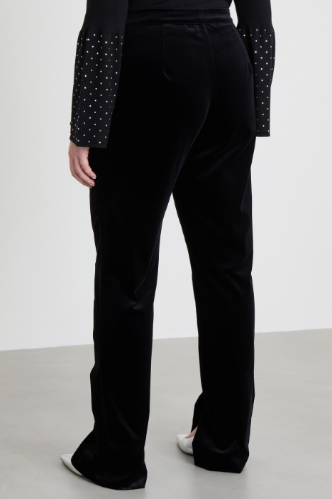 Pantaloni in velluto con spacchi