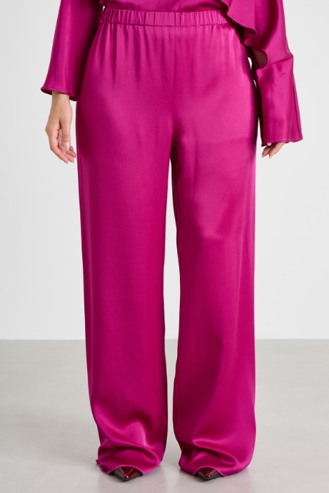 Pantaloni in enver satin lucido