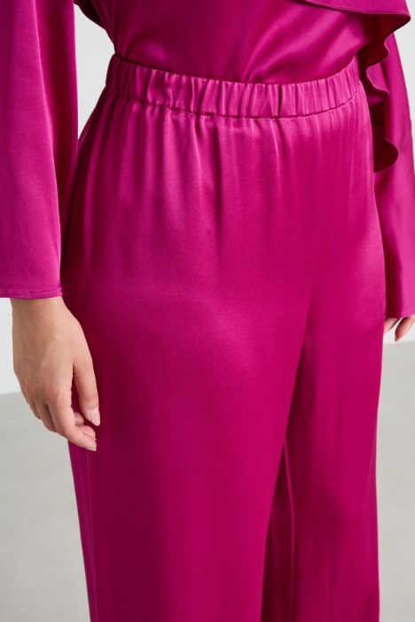 Pantaloni in enver satin lucido