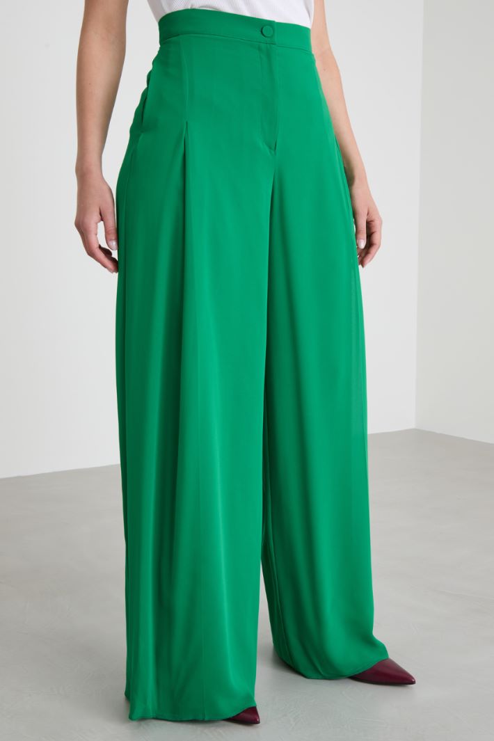 Pantaloni ampi in georgette Intrend - 2