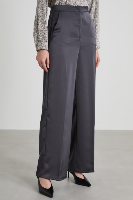 Pantaloni a palazzo in raso