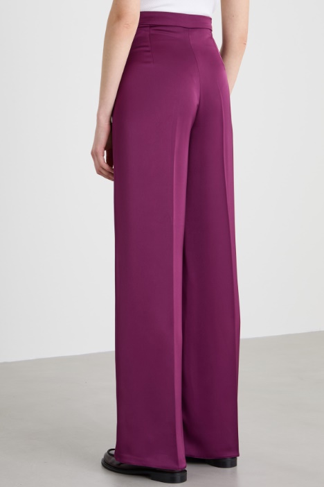 Pantaloni a palazzo in raso