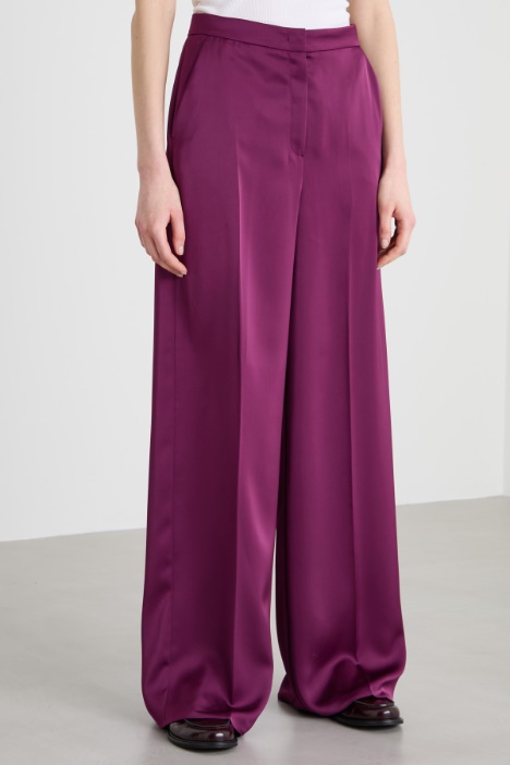 Pantaloni a palazzo in raso