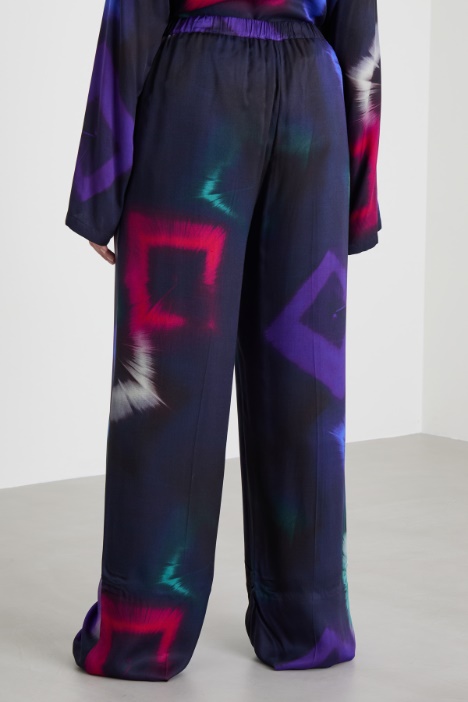 Pantaloni a palazzo in twill