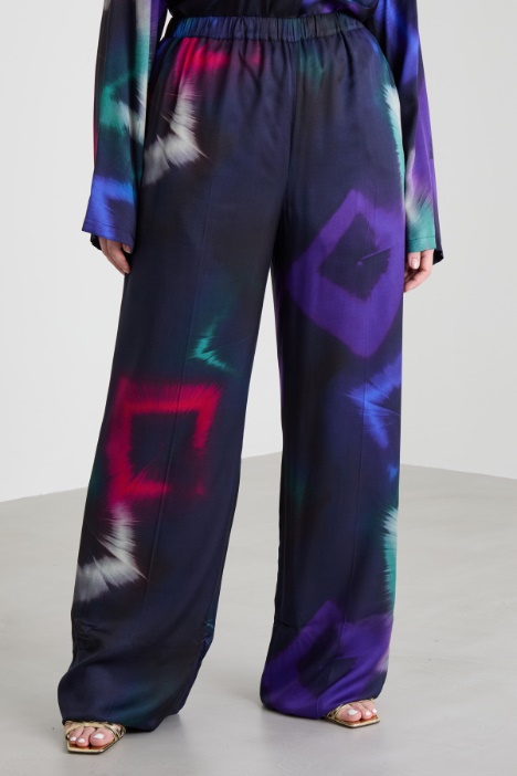 Pantaloni a palazzo in twill