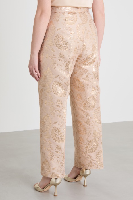 Pantaloni jacquard lamè