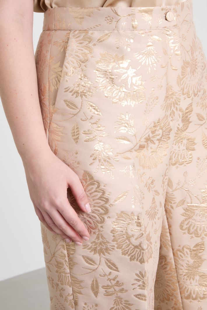 Pantaloni jacquard lamè