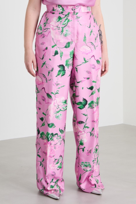 Pantaloni a palazzo in twill