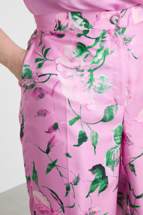 Pantaloni a palazzo in twill