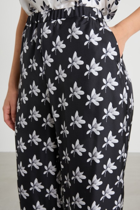 Pantaloni in twill di seta