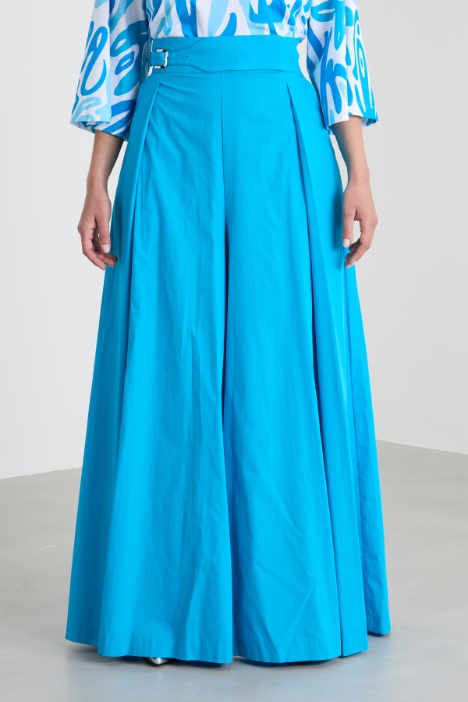 Pantaloni ampi in popeline