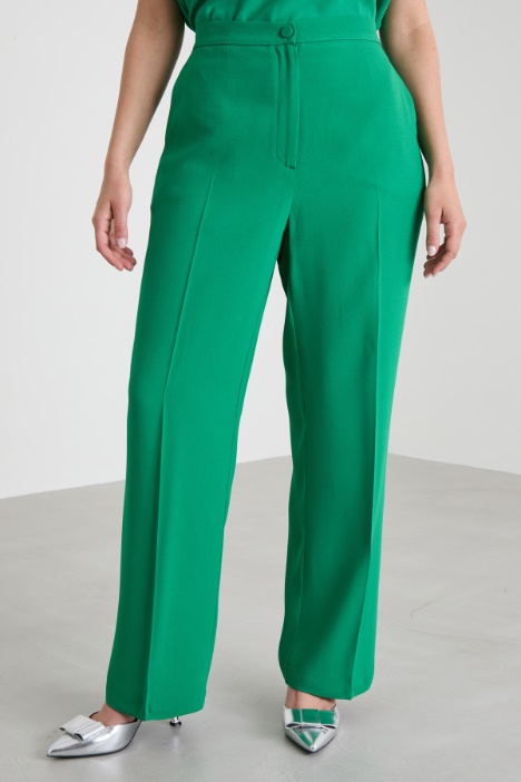 Pantaloni dritti in enver satin