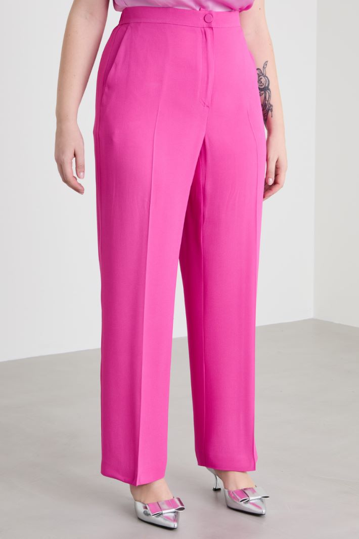 Straight envers satin trousers Intrend - 2