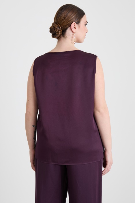 Top in tulle ricamato