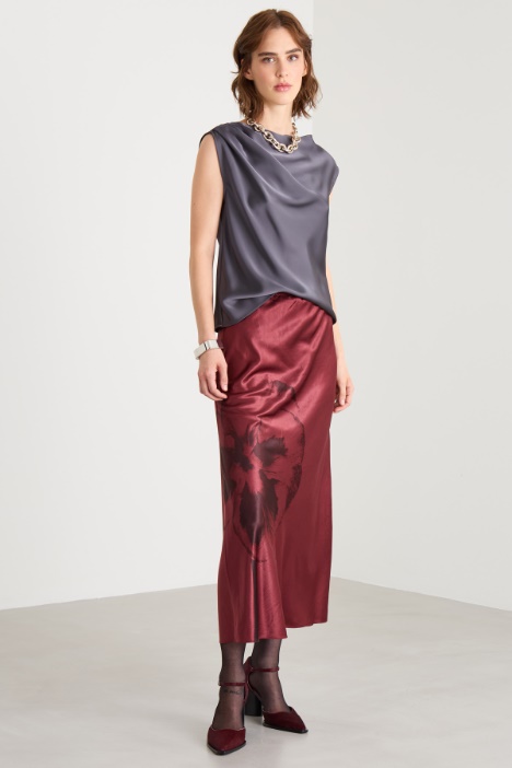 Top drappeggiato in raso Intrend