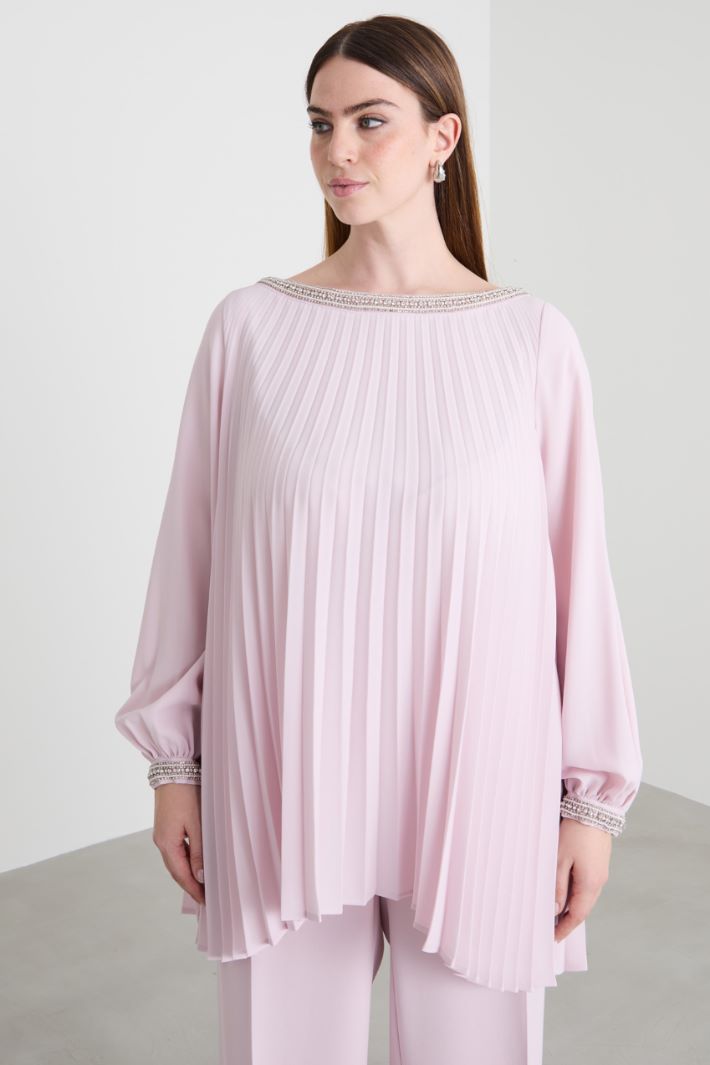 Pleated crepe tunic Intrend