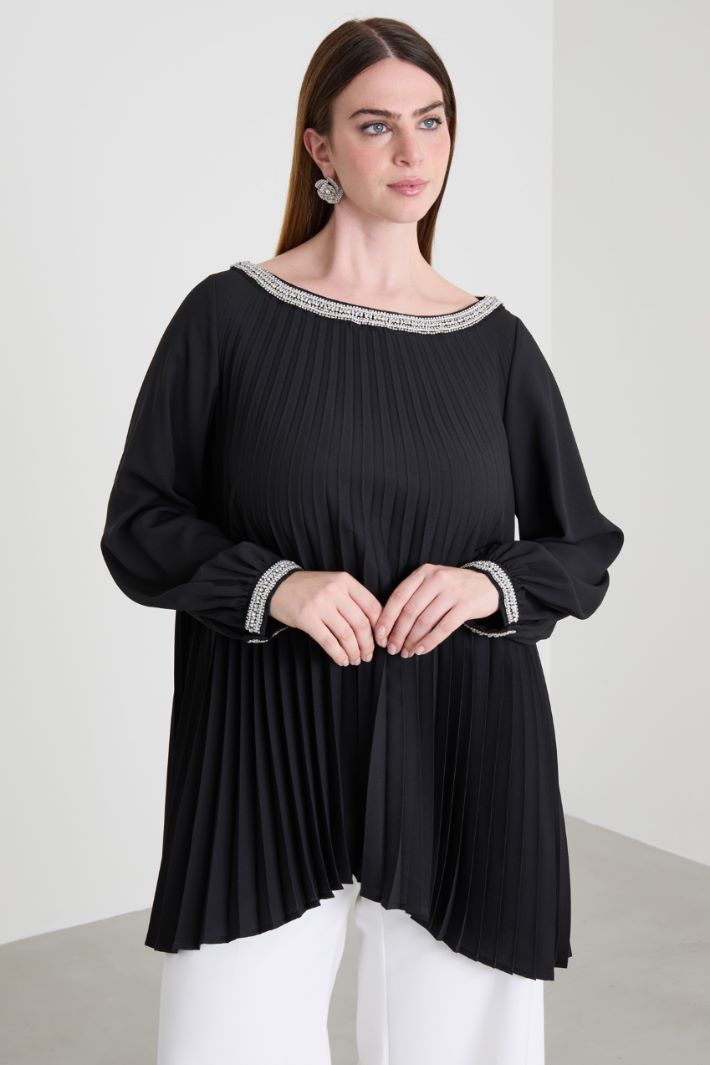 Pleated crepe tunic Intrend