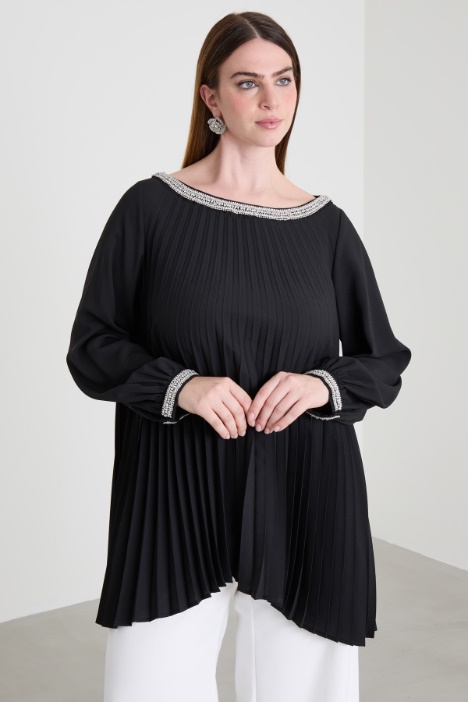 Pleated crepe tunic Intrend