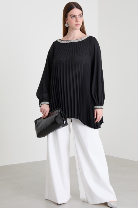 Pleated crepe tunic Intrend