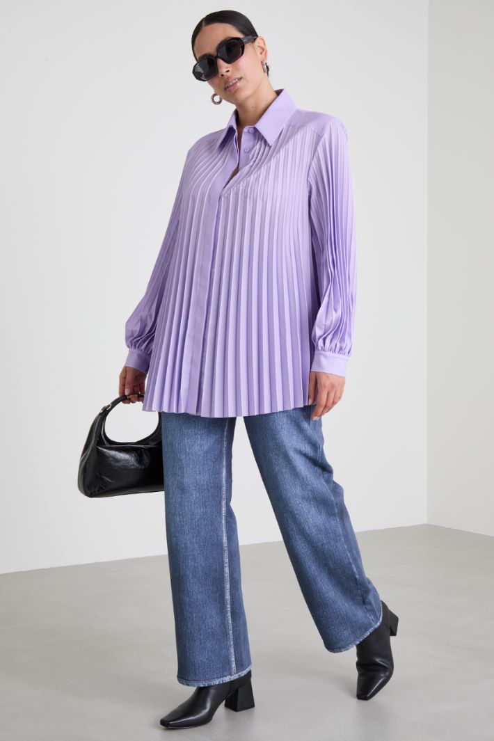 Pleated crepe shirt Intrend - 3