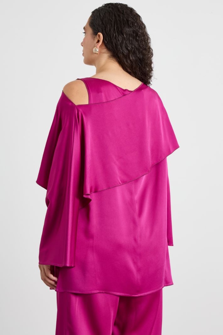Asymmetrical envers satin tunic Intrend - 2