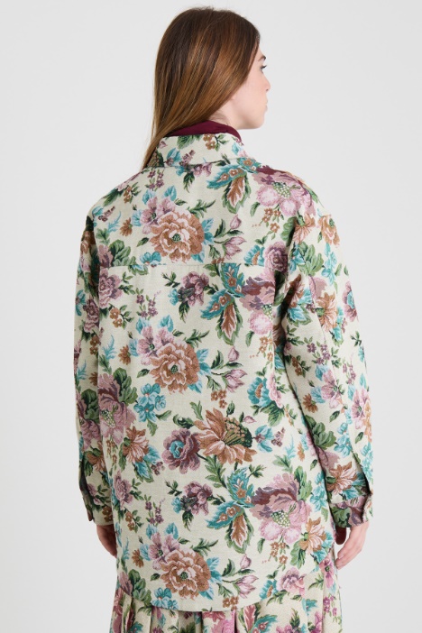 Giacca jacquard a fiori