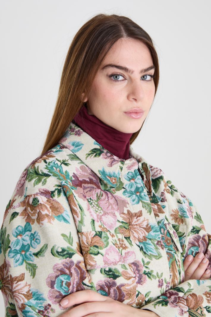 Floral jacquard jacket Intrend - 4