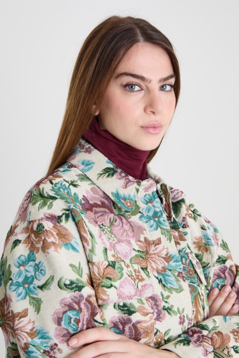 Giacca jacquard a fiori