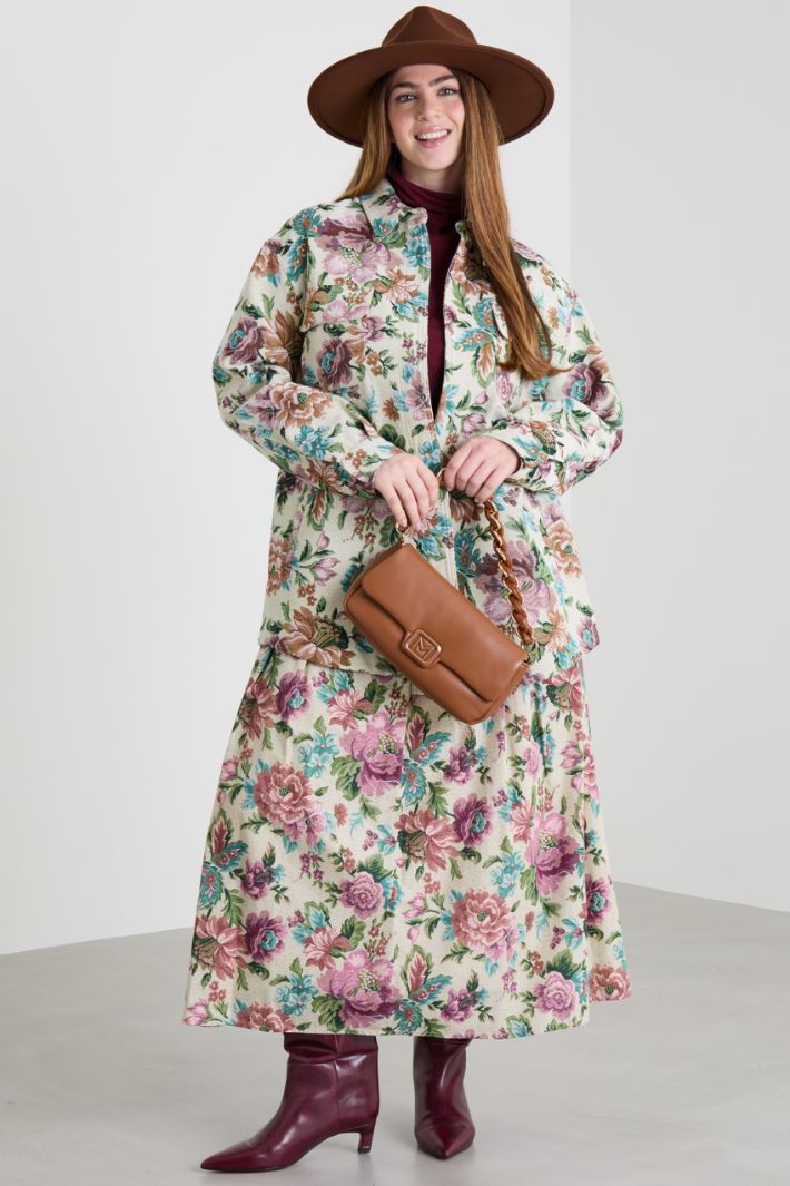 Floral jacquard jacket Intrend - 3