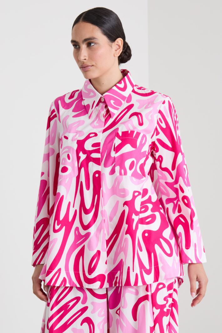 Printed poplin shirt Intrend