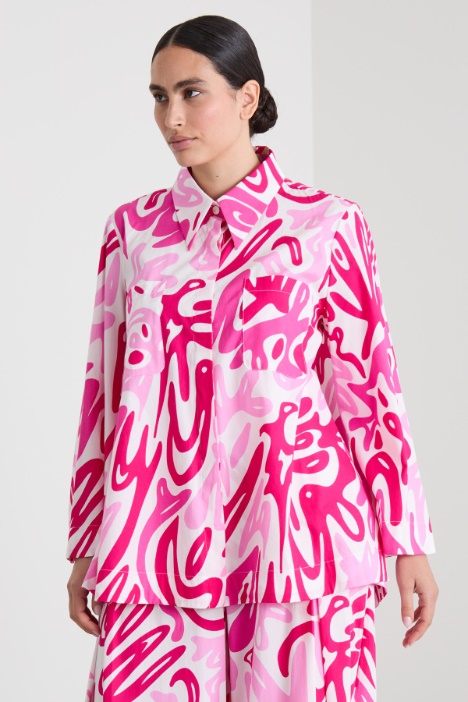 Printed poplin shirt Intrend