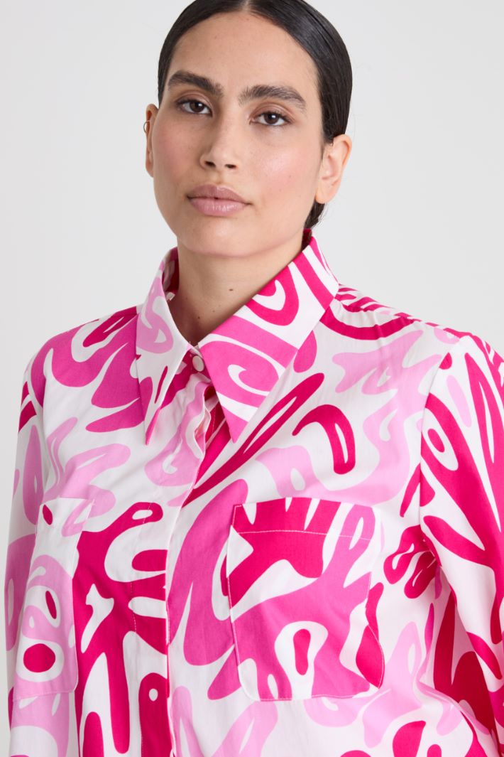 Printed poplin shirt Intrend - 4