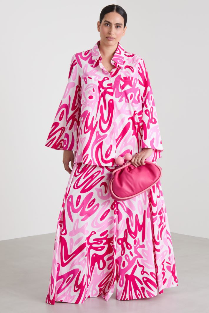 Printed poplin shirt Intrend - 3