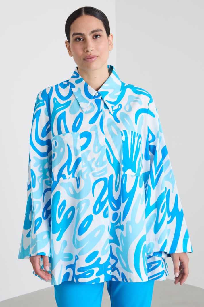 Printed poplin shirt Intrend