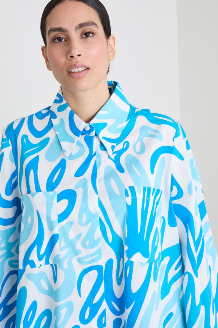 Printed poplin shirt Intrend - 4