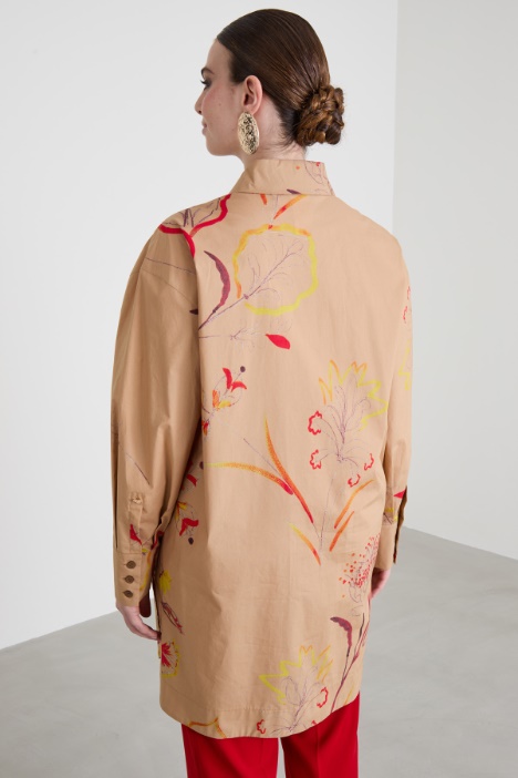 Camicia lunga in popeline