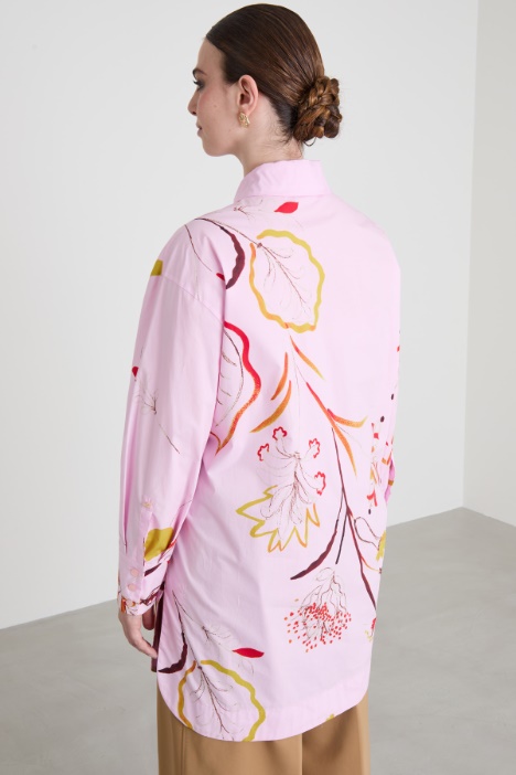 Camicia lunga in popeline