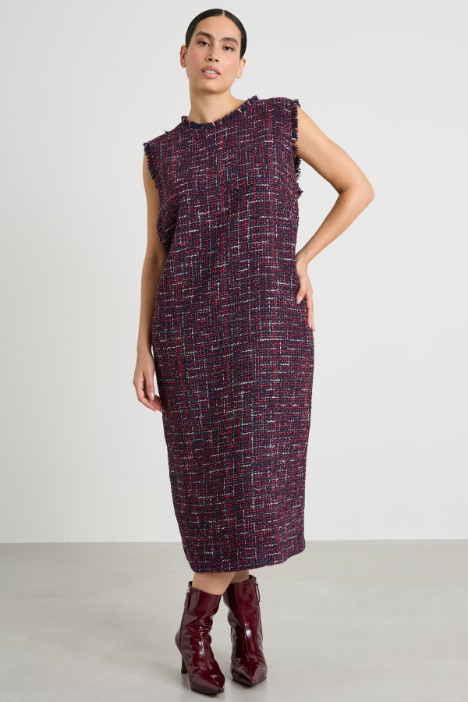 Abito midi in tweed