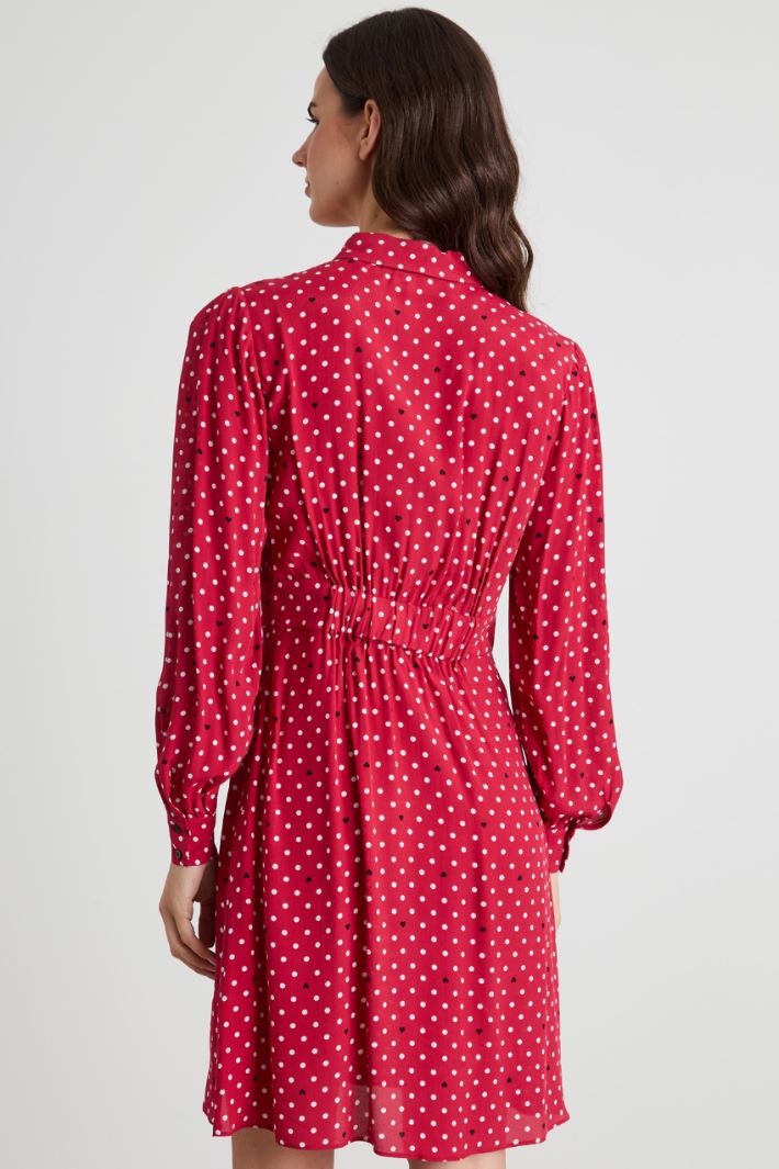 Patterned crepe de chine dress Intrend - 3