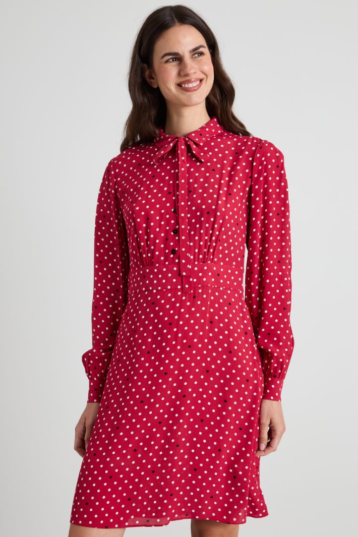 Patterned crepe de chine dress Intrend - 2