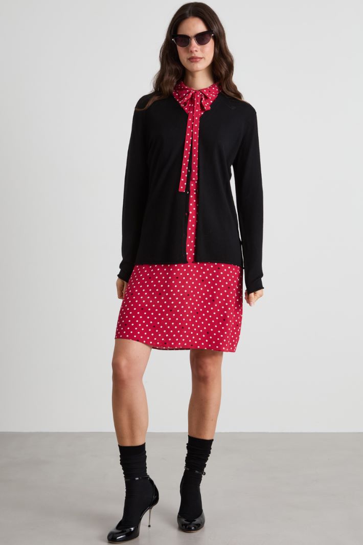 Patterned crepe de chine dress Intrend