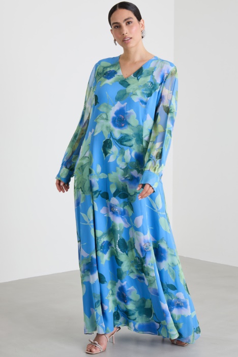 Abito in georgette a fantasia